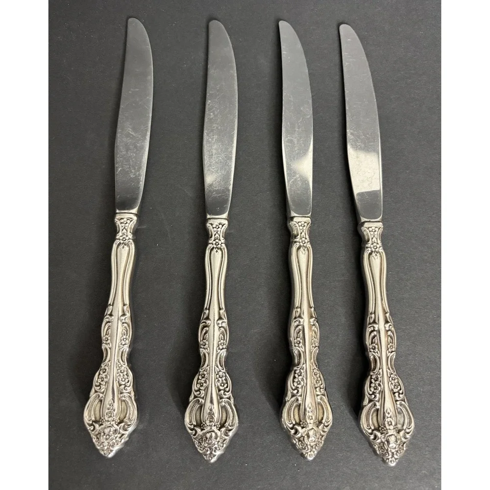 4 Oneida Michelangelo Hollow Dinner Knives Stainless Flatware 9